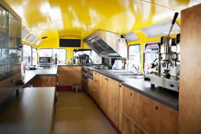 Inside Double Decker Catering Bus