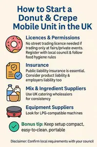 Start Your Donut & Crepe Mobile Unit — Quick UK Guide for Licences, Insurance, and Equipment