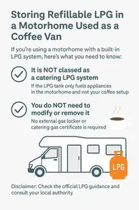 “LPG safety basics for motorhomes converted into mobile coffee vans.”