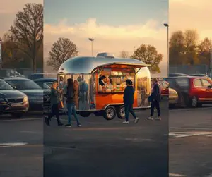 Burger van trailer in a UK retail car park