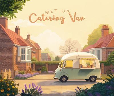 Catering van on a residential driveway