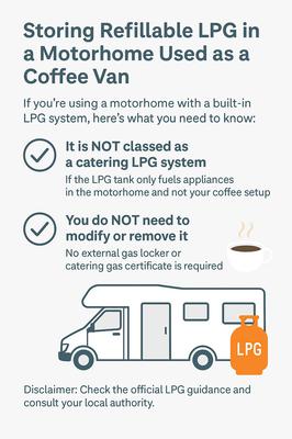 “LPG safety basics for motorhomes converted into mobile coffee vans.”