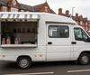 Converted catering van serving pancakes and sweets at a UK market