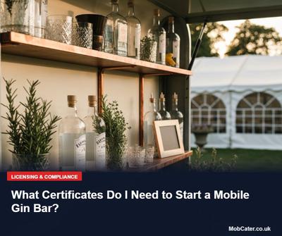 Mobile gin bar trailer set up at a UK outdoor wedding